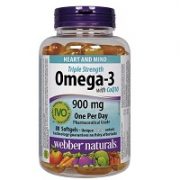 Dầu cá Webber Naturals Triple Strength Omega-3 900 mg CoQ10 180 viên