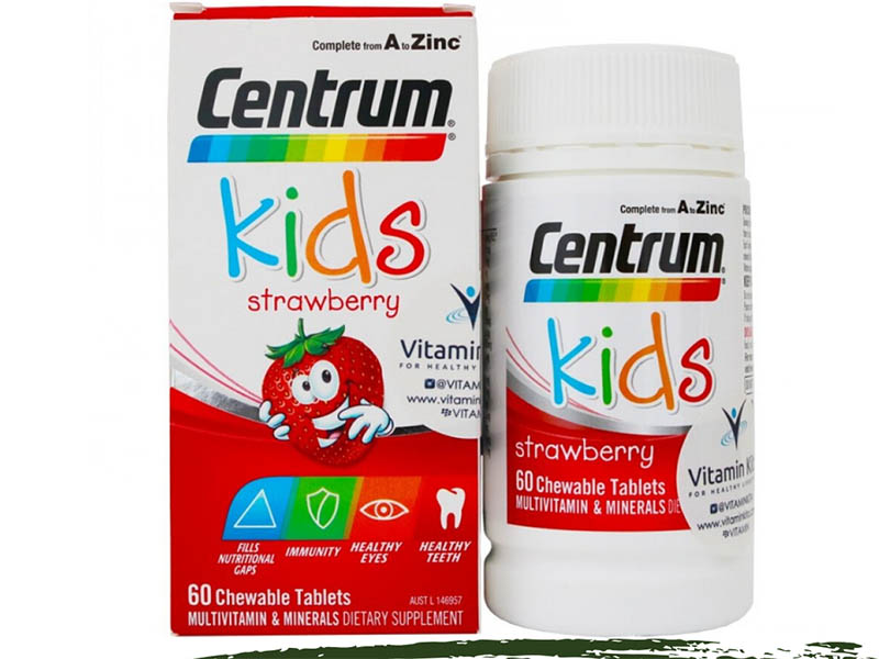 Kẹo ăn ngon bổ sung vitamin vị dâu Centrum Kids
