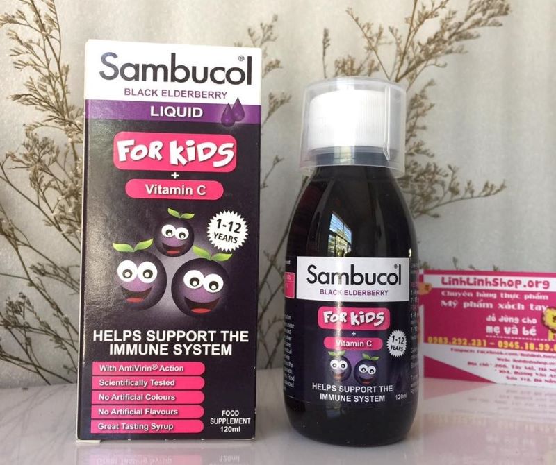 Siro tăng sức đề kháng cho bé Sambucol được chiết xuất chính từ quả cơm cháy