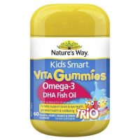 Kẹo bổ sung DHA cho bé Nature’s Way Kids Smart Vita Gummies Omega 3 DHA Fish Oil 60v