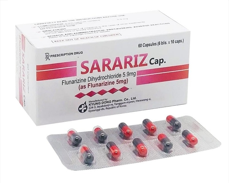 Sarariz 5mg là thuốc đau đầu quen thuộc tại Hàn Quốc