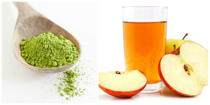 Sử dụng bột trà xanh với giấm táo trị mụn