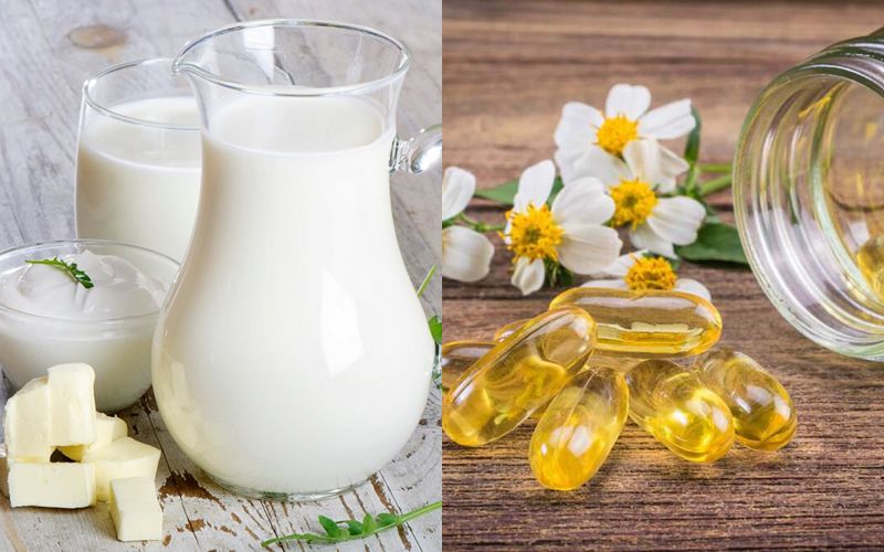 Hỗn hợp sữa tươi không đường và vitamin E