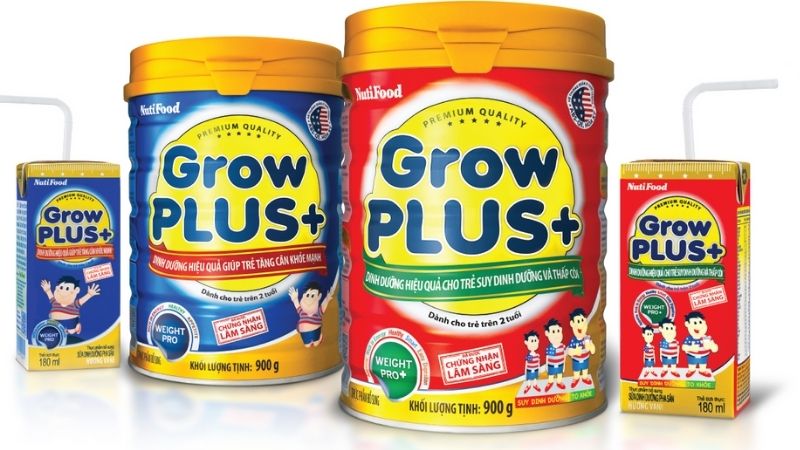 Nutifood Grow Plus thuộc top sữa cho đối tượng trẻ còi xương bán chạy nhất
