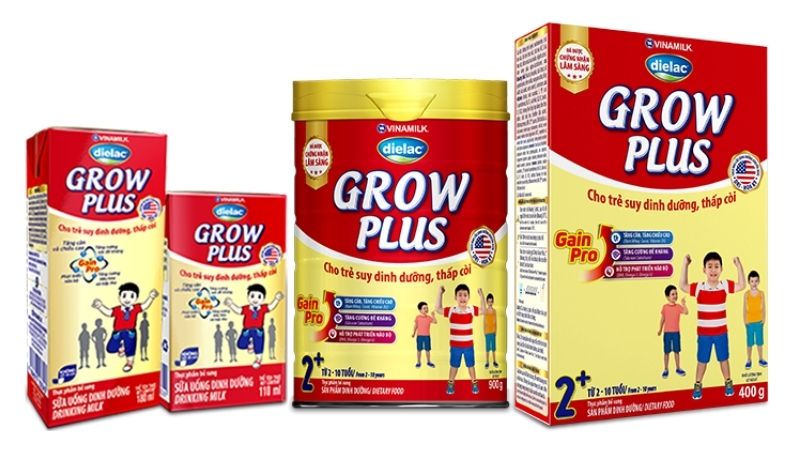 Dielac Grow Plus có khá nhiều sản phẩm cho từng độ tuổi khác nhau