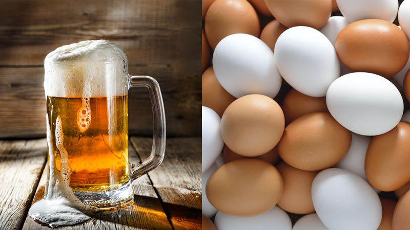 Làm sạch mụn cám với trứng gà và bia