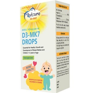 Avisure D3-MK7 - Dung Dịch Hỗ Trợ Bổ Sung Canxi, Vitamin D3, K2 Cho Bé