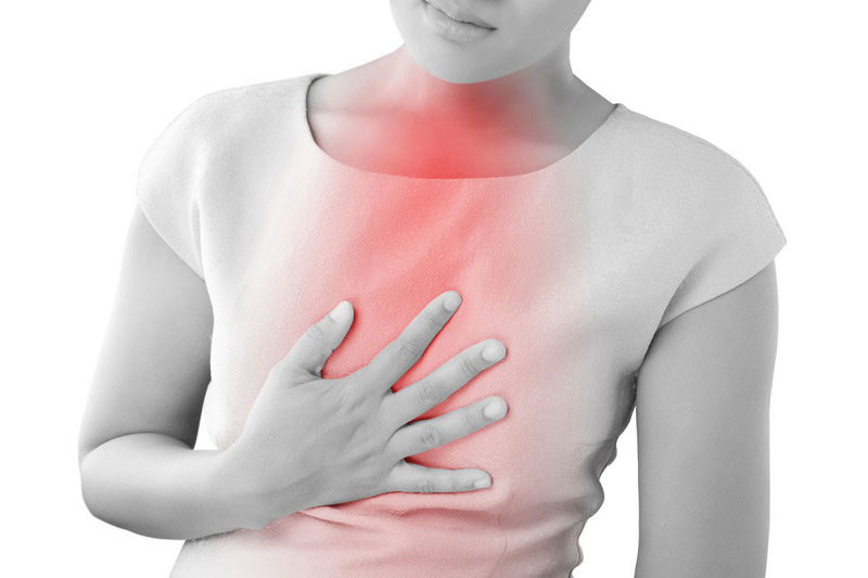 Trào ngược dạ dày thường liên quan đến hen suyễn và gây ra tình trạng tức ngực, khó thở