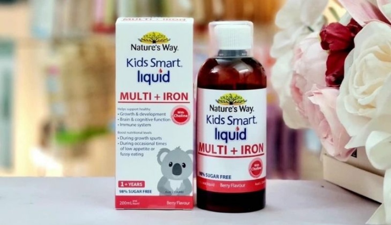 Kids smart Liquid Multi+Iron chứa sắt và 12 loại vitamin, khoáng chất thiết yếu cho trẻ