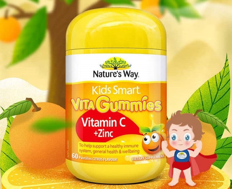 Kẹo dẻo Kid Smart Vita Gummies Vitamin C + Zinc
