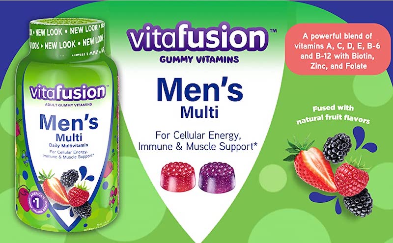 Vitafusion Men’s Multivitamins được điều chế dạng kẹo dẻo thơm 