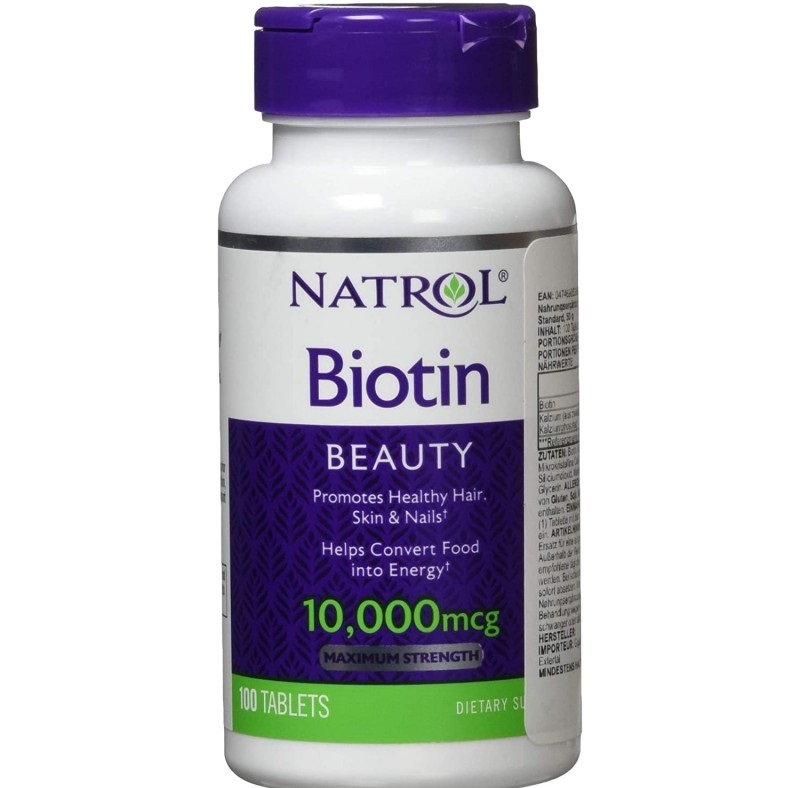 Natrol Biotin 10000mcg Maximum Strength tạo độ suôn mượt, bồng bềnh cho tóc
