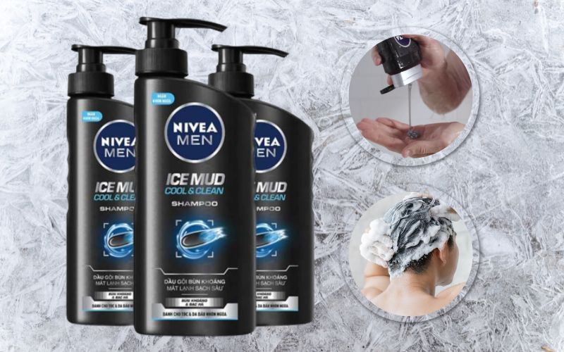 Dầu gội dưỡng tóc cho nam Nivea Men Ice Mud Cool & Clean