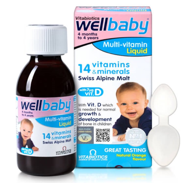 Vitamin tổng hợp Wellbaby Multivitamin Liquid của Anh cho trẻ nhỏ