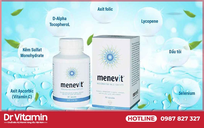 Menevit chứa nhiều thành phần có lợi giúp cải thiện chất lượng tinh trùng ở nam giới