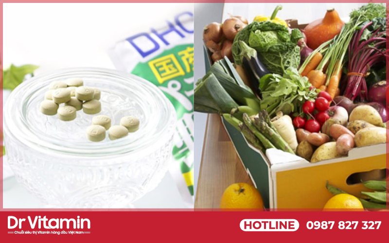 Viên uống rau củ DHC Perfect Vegetable được cô đặc, bào chế từ các thành phần tự nhiên