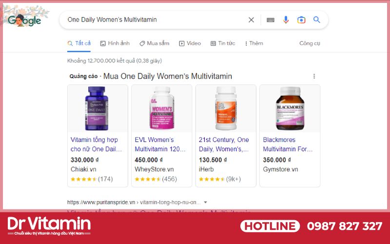 One Daily Women’s Multivitamin có lượt tìm kiếm đáng nể trên Google 