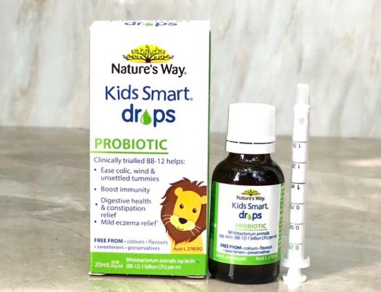 Nature’s Way Kids Smart Drops Probiotic của Úc là một trong những sản phẩm men vi sinh chất lượng tốt dành cho trẻ em 