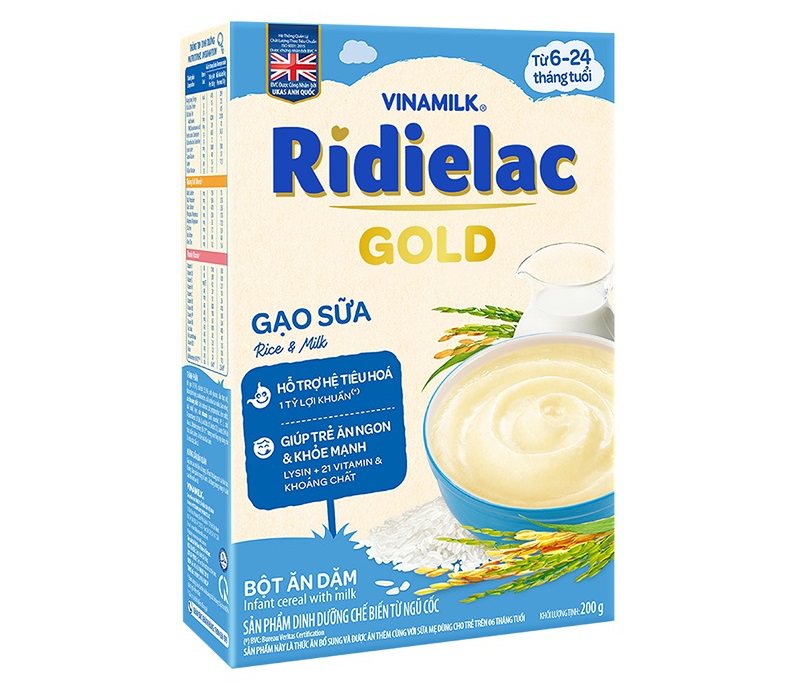 Gạo sữa cho bé ăn dặm Ridielac Gold