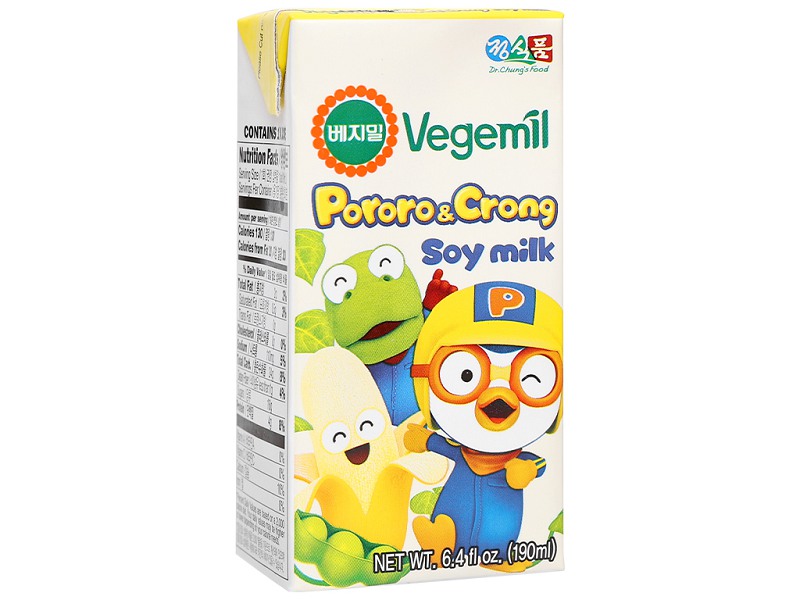 Sữa hạt đậu nành hương chuối Vegemil Pororo & Crong
