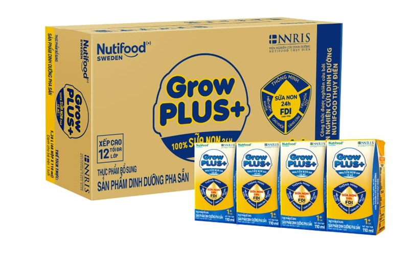 GrowPLUS+ sữa non là sản phẩm thuộc thương hiệu Nutifood Thụy Điển