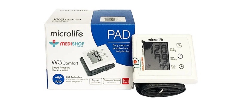 Thiết bị máy đo huyết áp điện từ cổ tay Microlife W3 Comfort của nhà sản xuất Microlife