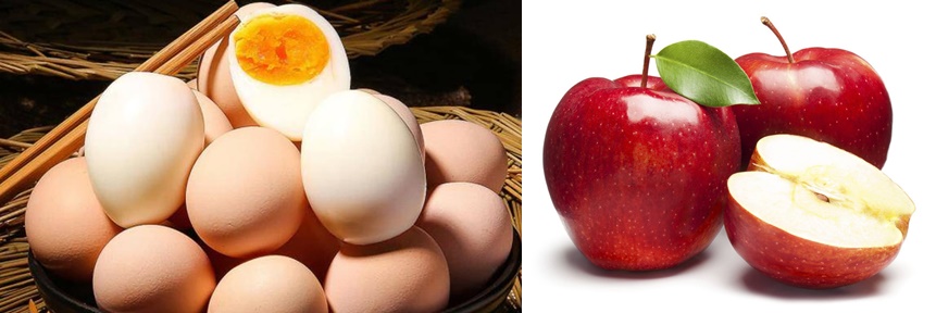 Trứng gà luộc và táo là món ăn sáng bổ dưỡng